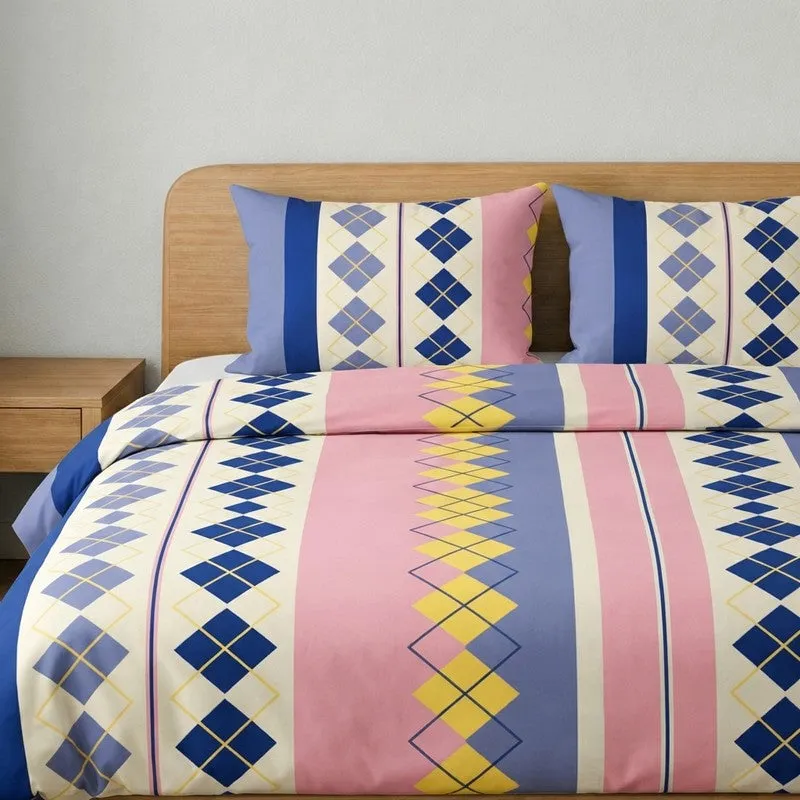 Sanvi Geometric Microfiber Bedsheet (Pink) - 125 GSM media 4