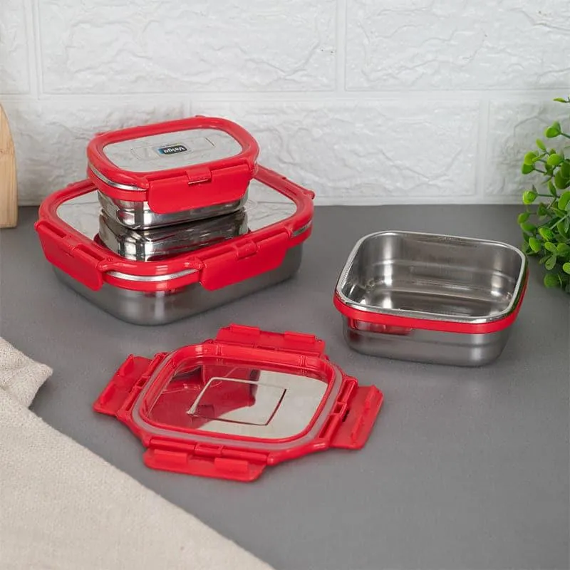Savory Sam Red Lunch Box (550/300/150 mL) - Set of Three media 5