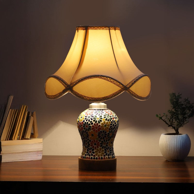 Aurelia Arc Wooden Table Lamp - Multicolor
