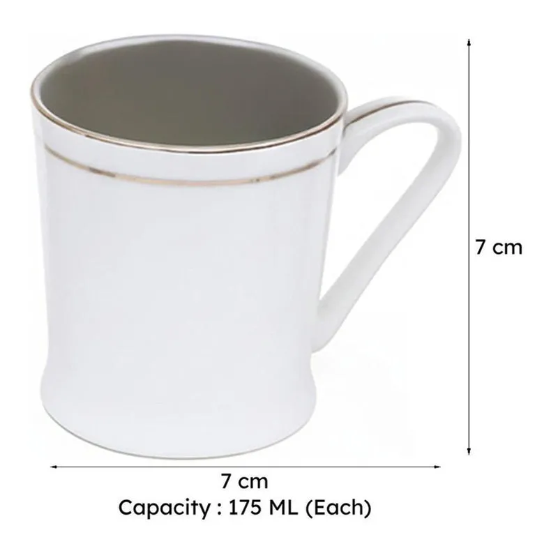 Atlasa Bone China Tea Cup (175 mL Each) -  Set of Six media 6