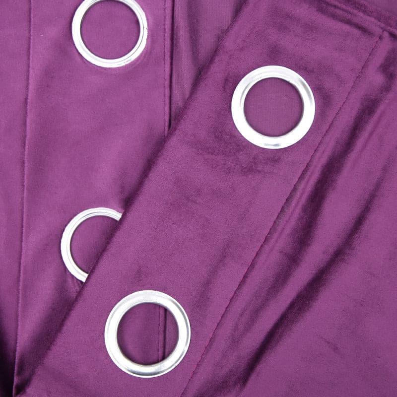 Kumudini Solid Curtain (Violet) - Set Of Two media 4