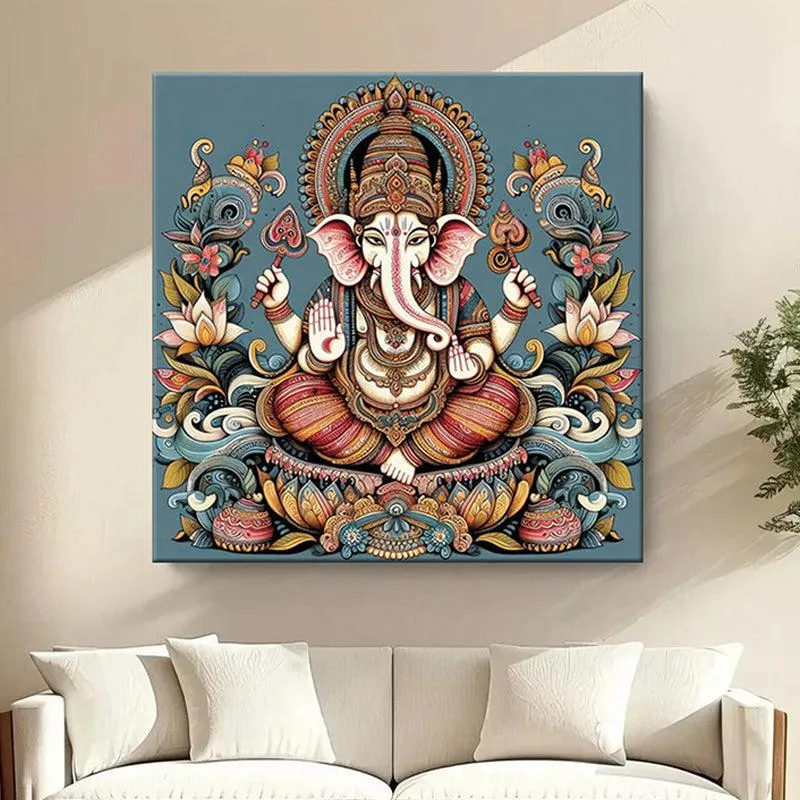 Ganapathi Bappa Poly Canvas Wall Painting media 1