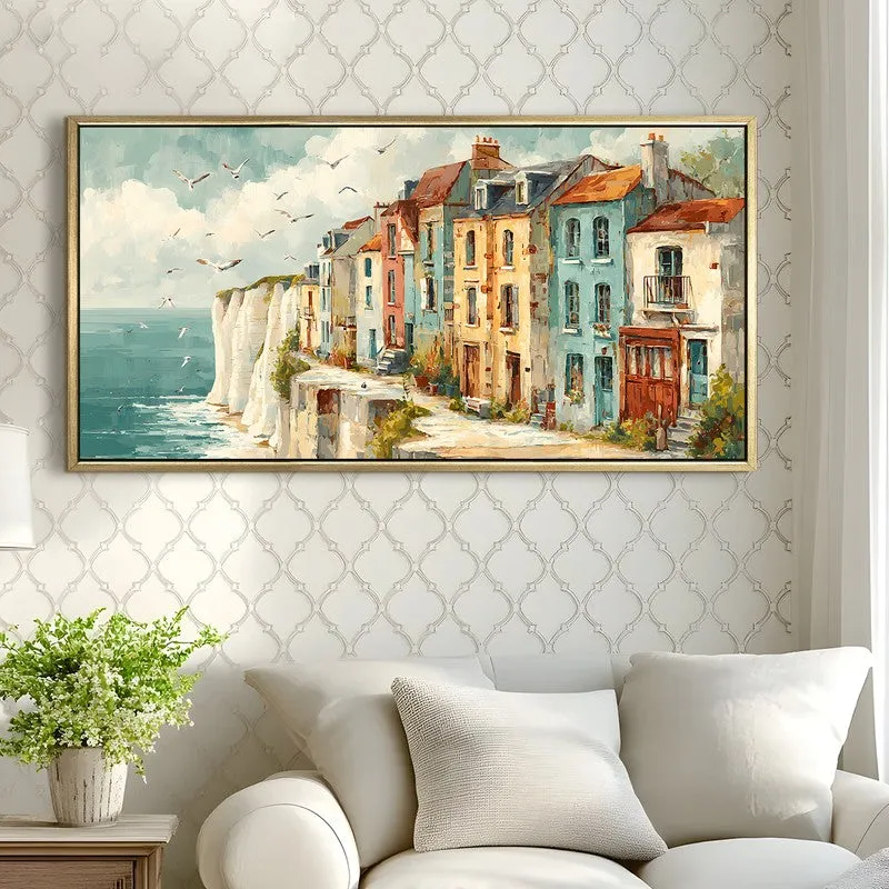 European Seaside Cliff Scene Wall Art media 3