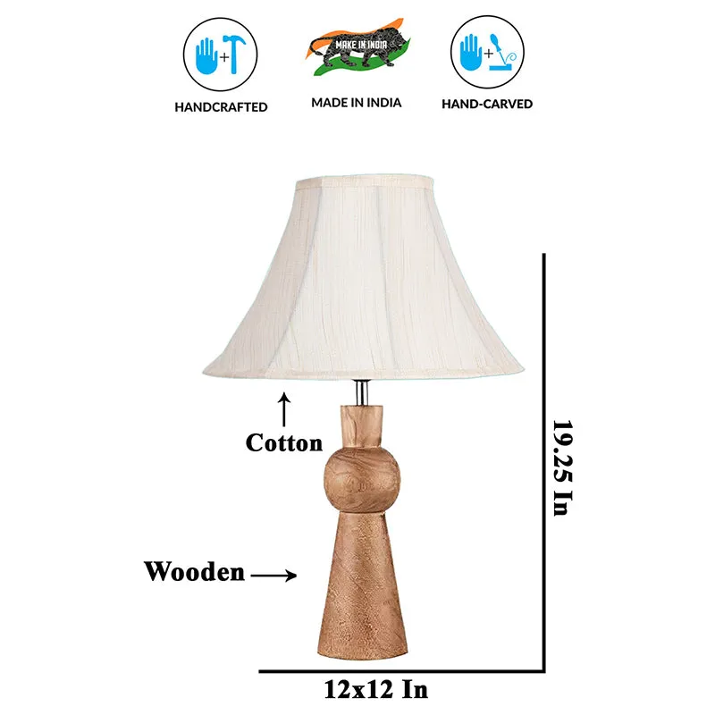 Angler Beam Wooden Table Lamp - White,Brown media 5