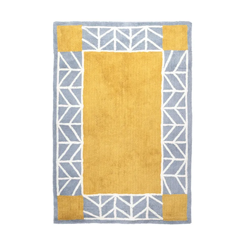 Cavora Cotton Bath Mat - Yellow & White media 1