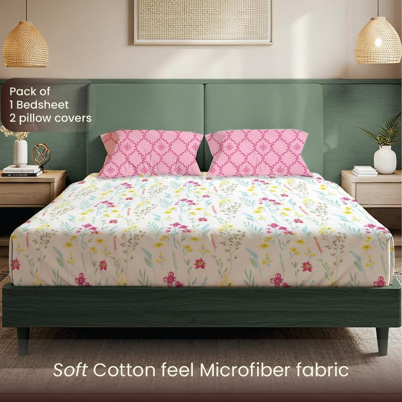 Vivid Bouquet Floral Cotton Bedsheets (Multicolor) - 200 TC media 4