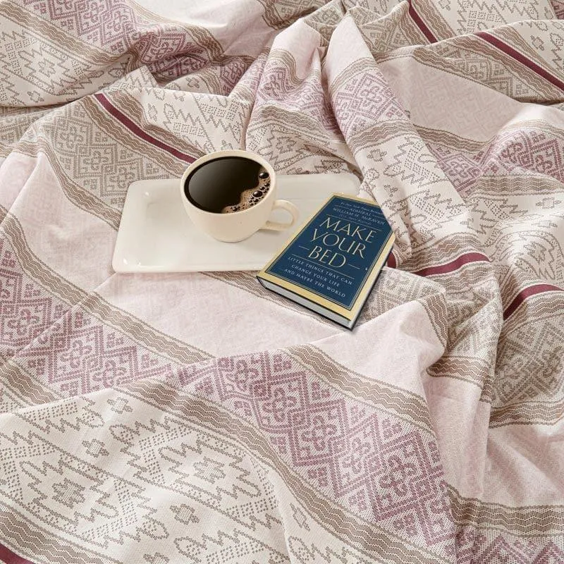 Swayam Marg Striped Cotton Bedsheet - 200 TC media 4