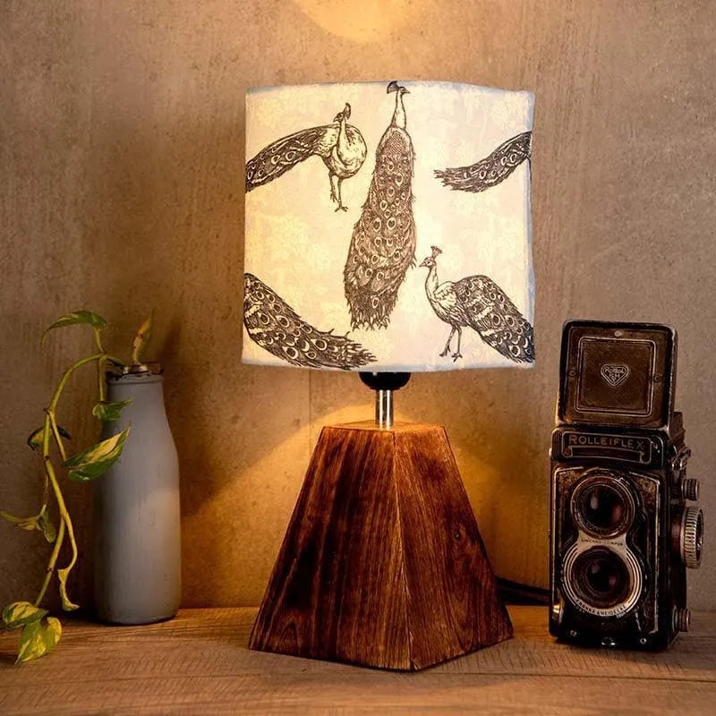 Pretty Peacocks Fabric Table Lamp - Multicolor media 1