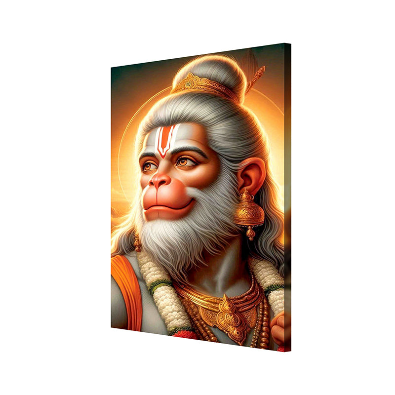 The Divine Warrior Hanuman Poly Canvas Wall Painting media 4