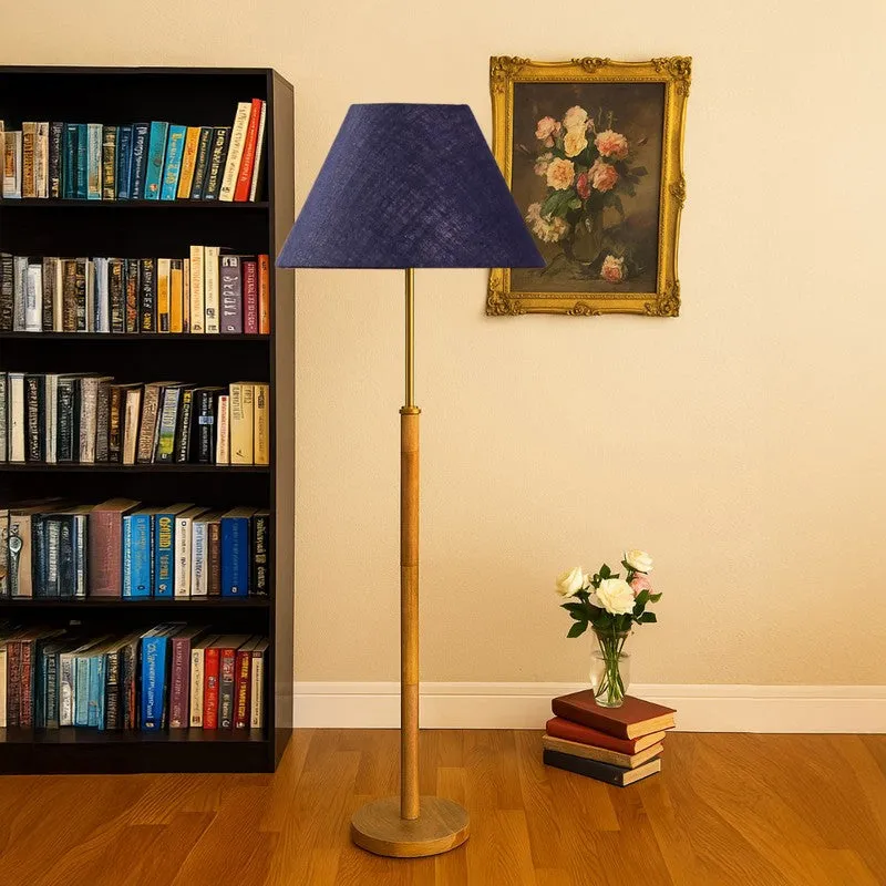 Earth Tone Wooden Floor Lamp - Blue media 3