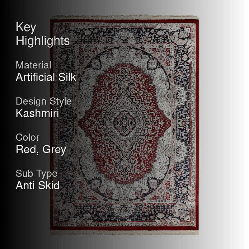 Noorza Art Silk Carpet - Red media 2