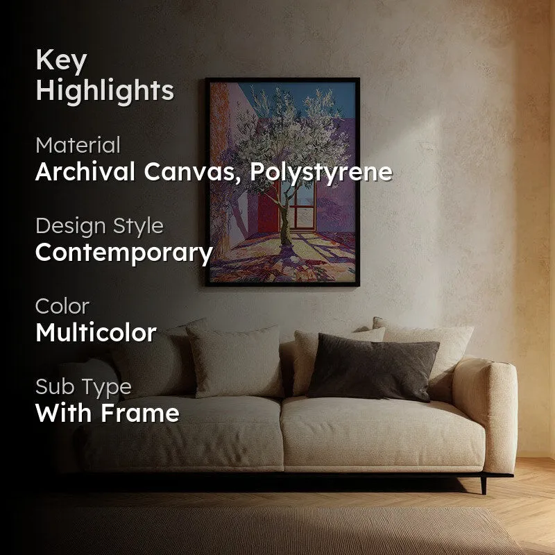 Pastel Canopy Canvas Wall Painting - Black Frame media 2