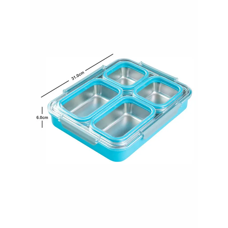 Agro Kids Leakproof Lunch Box with Compartments (Sky Blue) - 1100 ML media 5