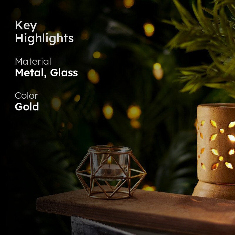Hexa Diamond Tealight Candle Holder - Set Of Two media 2