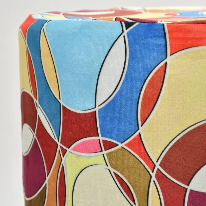 Navine Bubble Print Multicolor Engineered Wood Ottomans - Set Of Two media 4