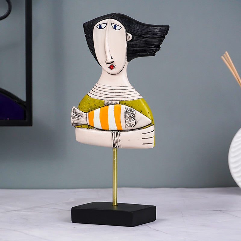 MuseBlock Modern Face Sculpture Showpieces - Multicolor media 3