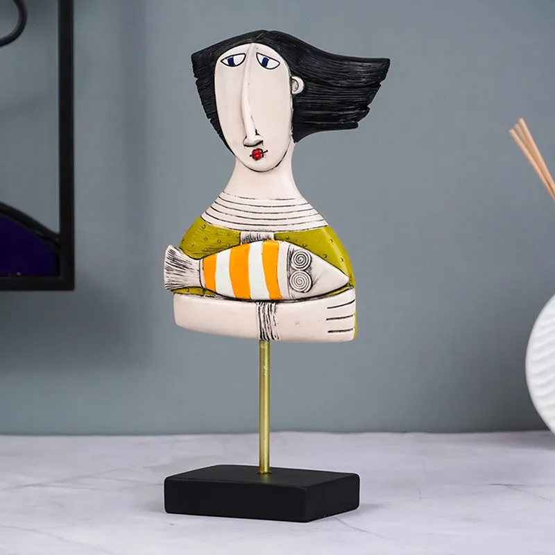 MuseBlock Modern Face Sculpture Showpieces - Multicolor media 3