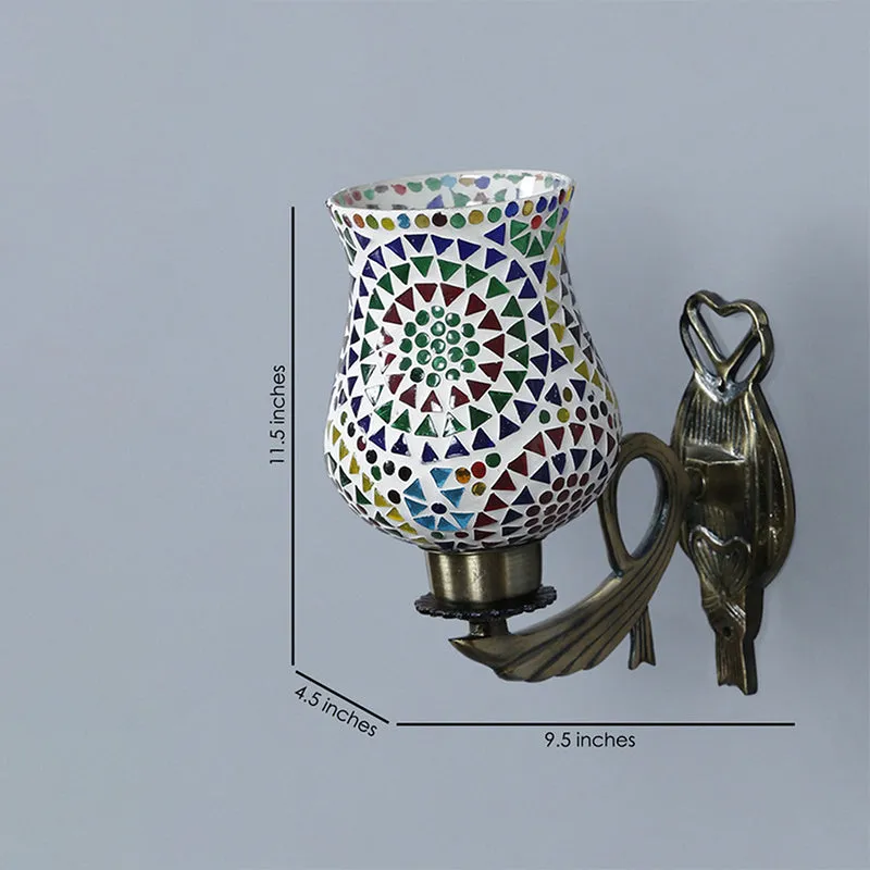 Mandala Love Gleam Mosaic Glass Wall Lamp media 4