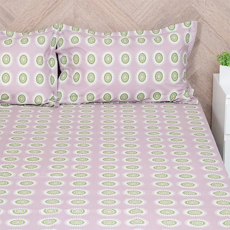 Bijo Ethnic Cotton Bedsheet (Pink) - 144 TC media 4