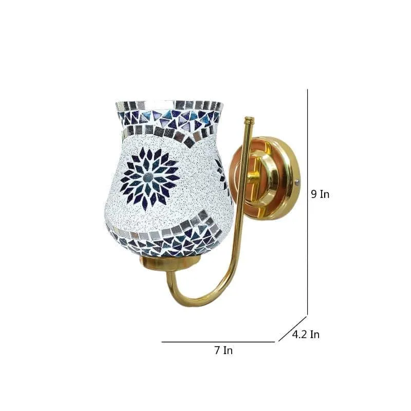 Galora Mosaic Goblet Glass & Metal Wall Lamp media 5