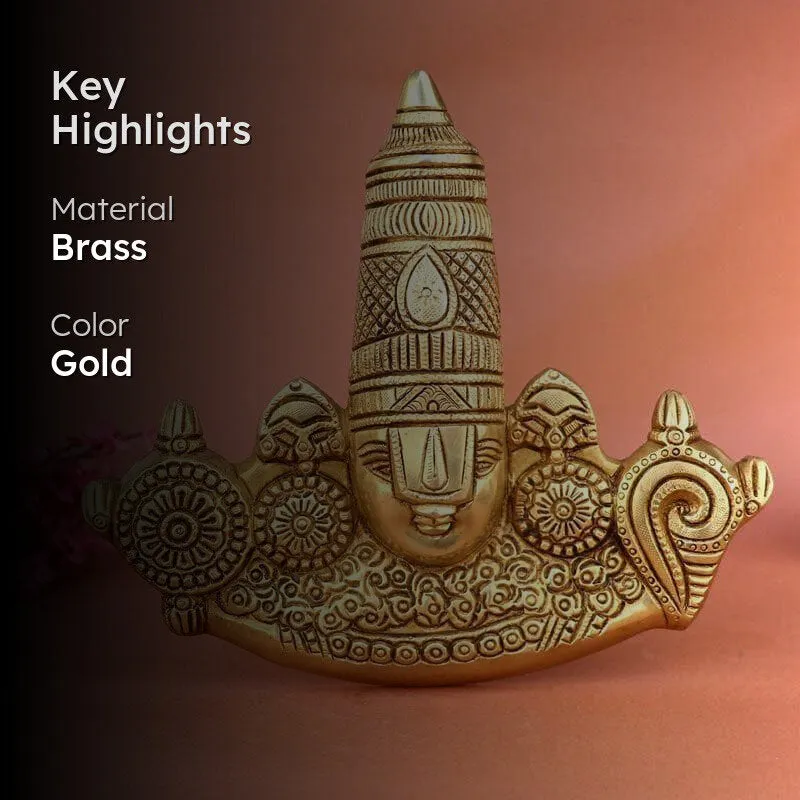 Tirupati Balaji Face Brass Idol media 2