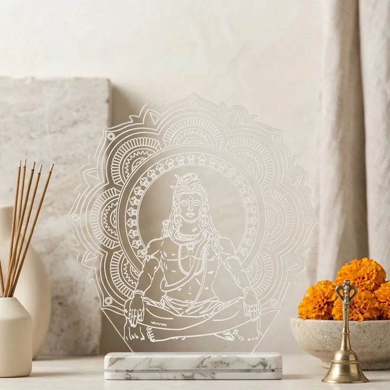 Shiv Tapasya Acrylic Table Lamp - Transparent media 3