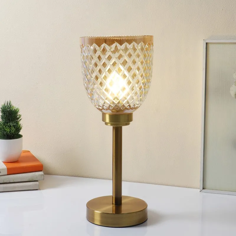 Anora Elegant Mild Steel Table Lamp - Gold,Transparent media 1