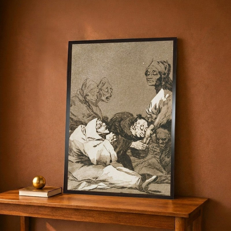Veloura Plate from Los Caprichos 1797-1798 Canvas Wall Painting - 12 x 18 Inches