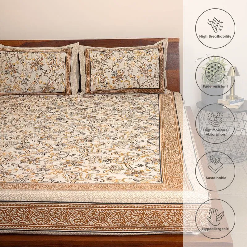 Boho Bloom Cotton Bedsheet - 180 TC media 3