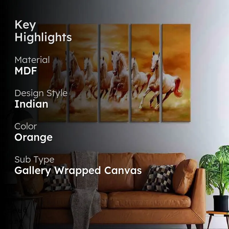 Sunset & Horses Wall Art - Five Piece Set media 2