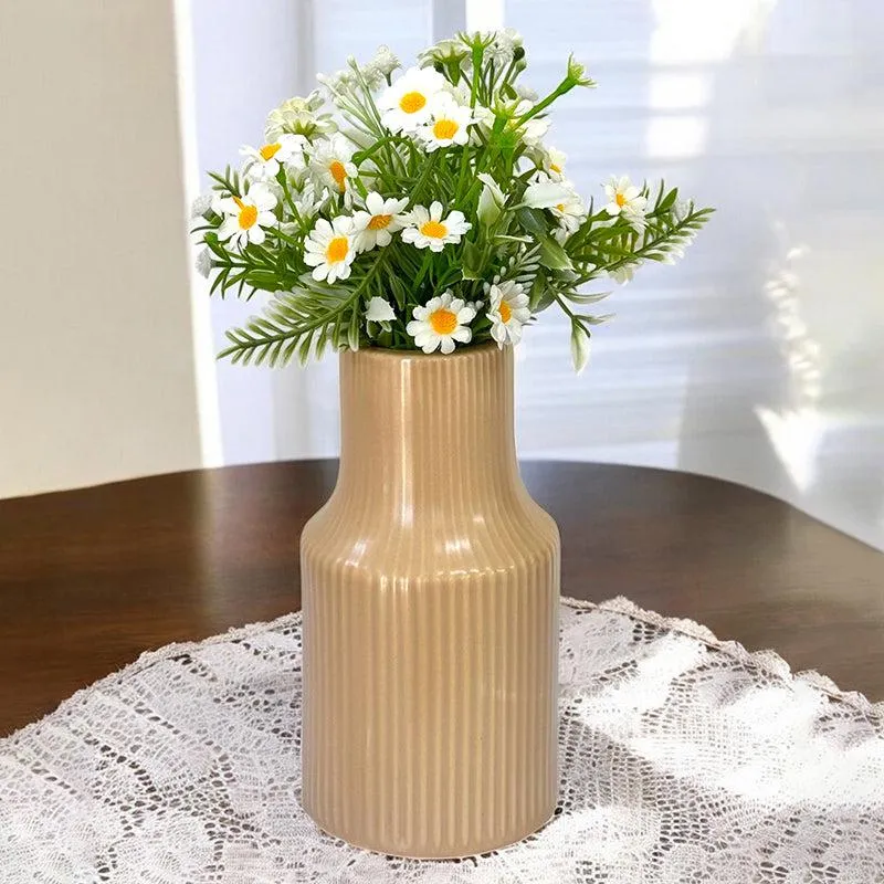 Petal Prose Ceramic Vase - Coffee media 1