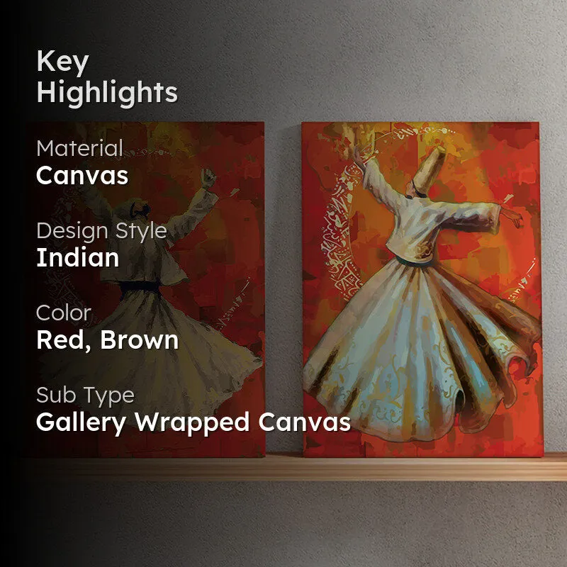 Sufi Dancers Wall Art - Set Of Two media 2