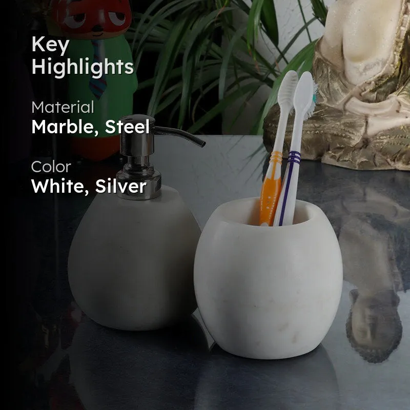 Sofi Marble Bathroom Set (Silver) - Two Piece Set media 2
