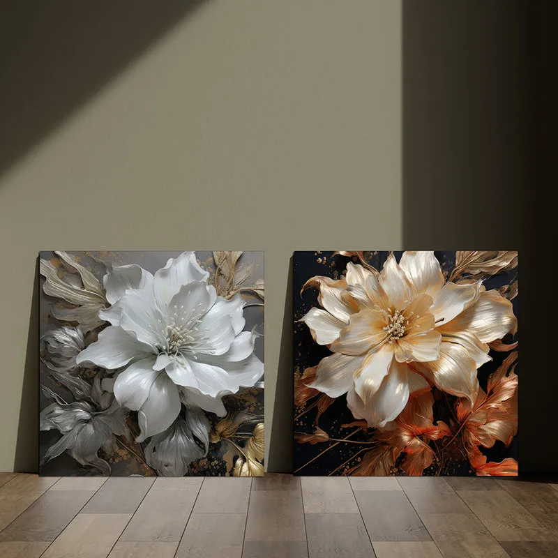 Luminous Flower Canvas Wall Art - Set Of Two media 7