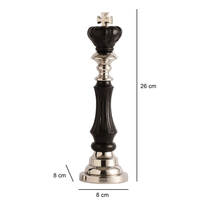 Maison King and Queen Decorative Showpiece (Silver,black) - Set Of Two media 7