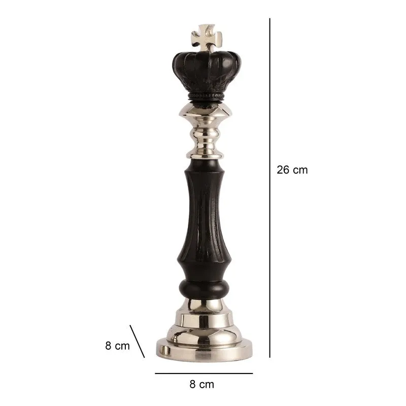 Maison King and Queen Decorative Showpiece (Silver,black) - Set Of Two media 7