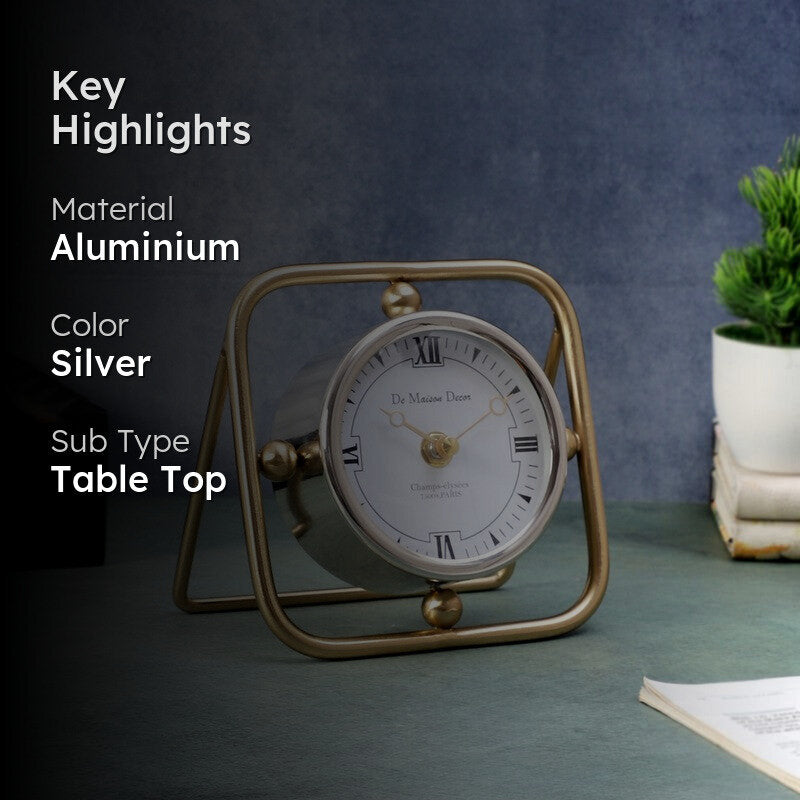 Vertex Table Clock - Silver media 2