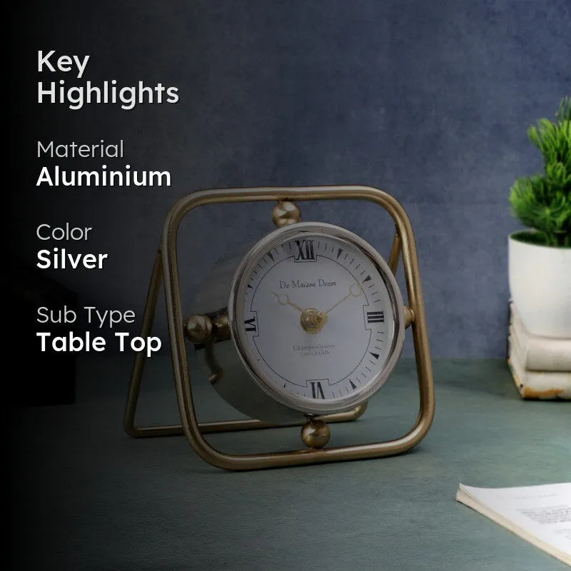 Vertex Table Clock - Silver media 2