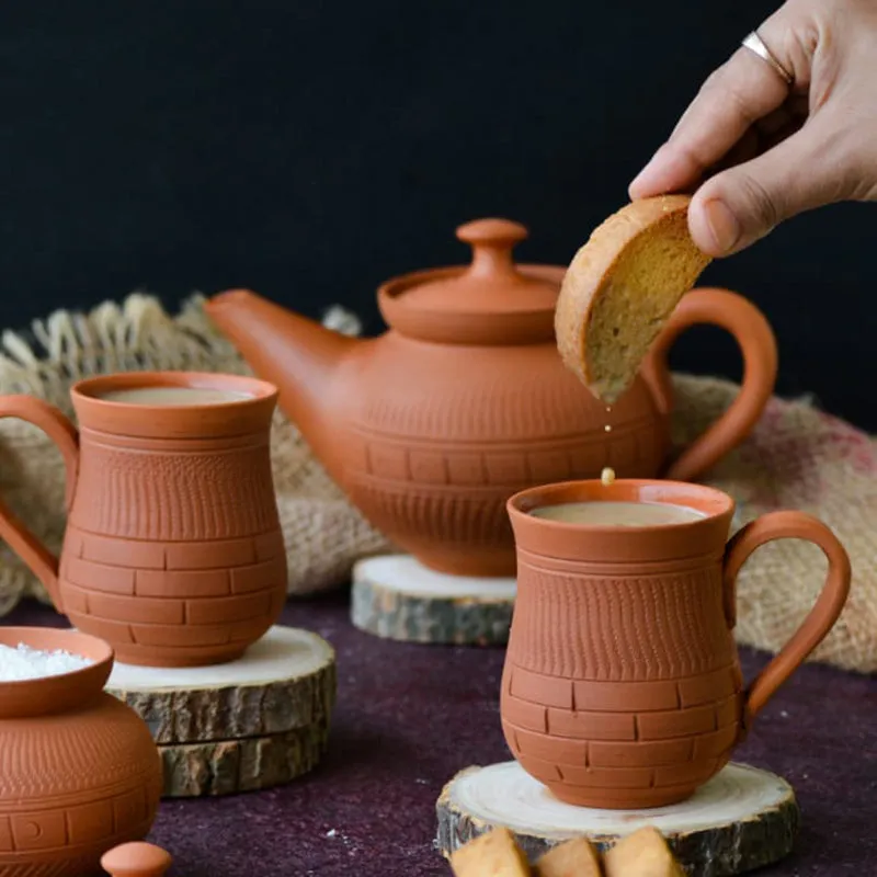 Nireeksha Terracotta Coffee Mug (250 mL Each) - Set of Two media 3