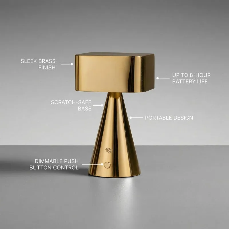 Fig Living Chrome Stainless Steel Portable Lamp - Gold media 5
