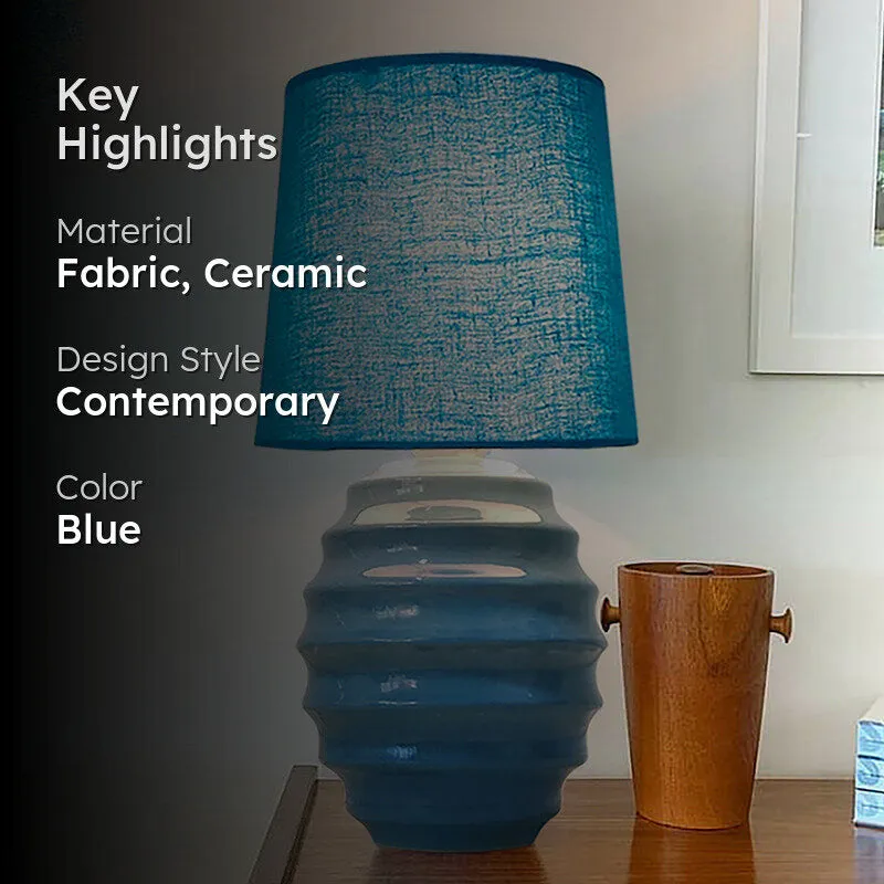 Pharos Ceramic Fabric Table Lamp - Blue media 2