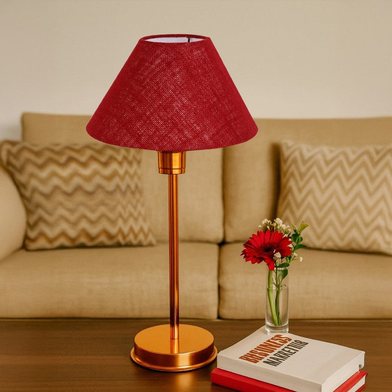 Kavira Orvo Metal Table Lamp - Maroon media 4