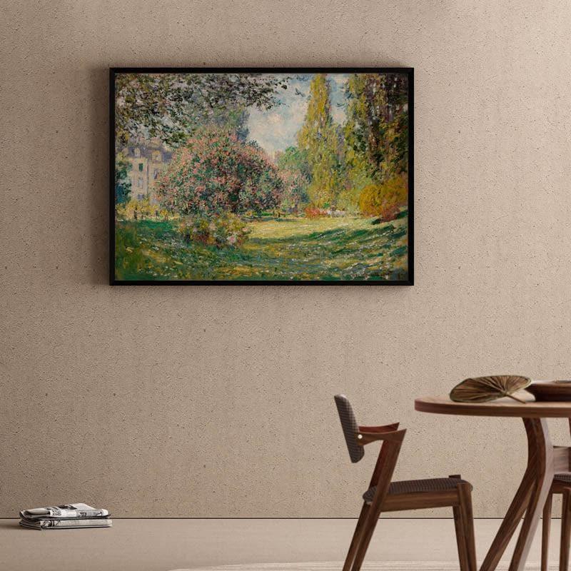 The Parc Monceau 1878 By Claude Monet - Black Frame