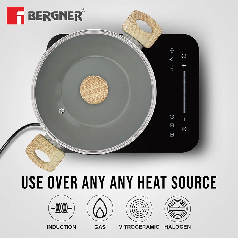 Bergner Ever Glide Non-Stick Kadhai With Lid (25 cm/2500 mL) - Set of Two media 7