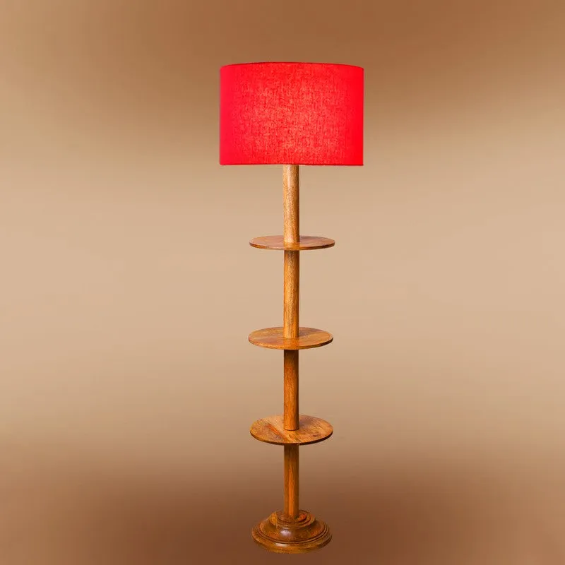 LumiCrate Tower Wooden Floor Lamp - Red media 6