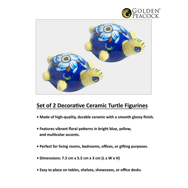 Mystic Tide Turtles Showpieces(Blue) - Set Of Two media 6