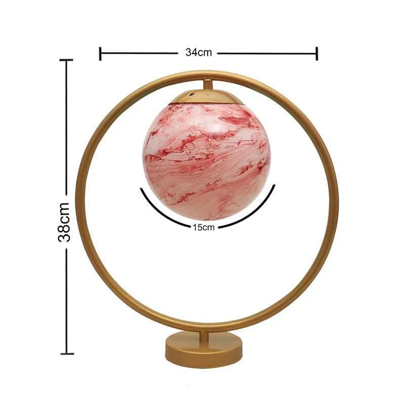 Naomi Marble Table Lamp - Red,Gold media 3