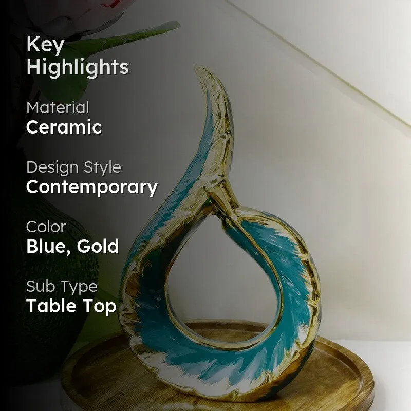 Zynera Emerald Curve Decorative Showpiece - Blue media 2