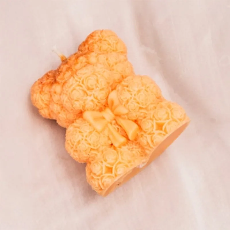Adorable Teddy Bear Soy Wax Candle Set - Orange Scented media 4