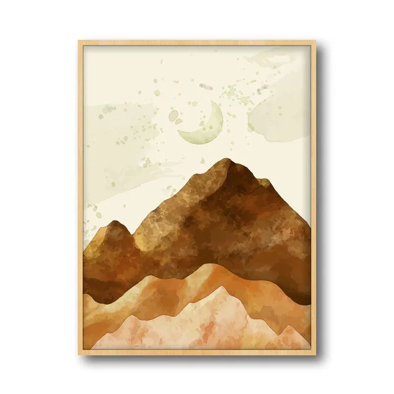 Sandy Peaks Archival Paper Wall Art  - Natural Brown Frame media 5